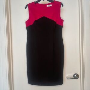 Kasper Black and Pink Sleeveless Dress
